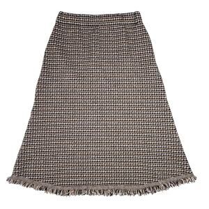 Chicwish Houndstooth A-Line Skirt with Fringe